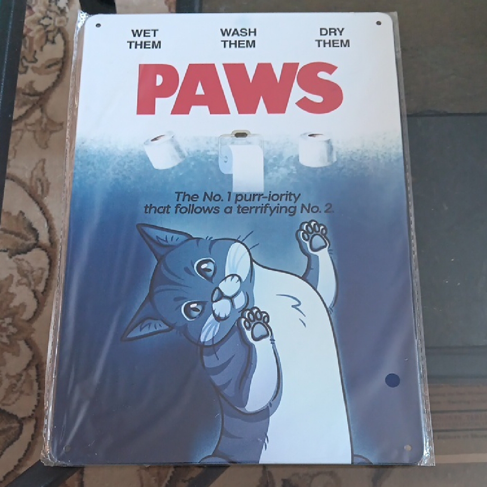 CAT HUMOR BATHROOM SIGN